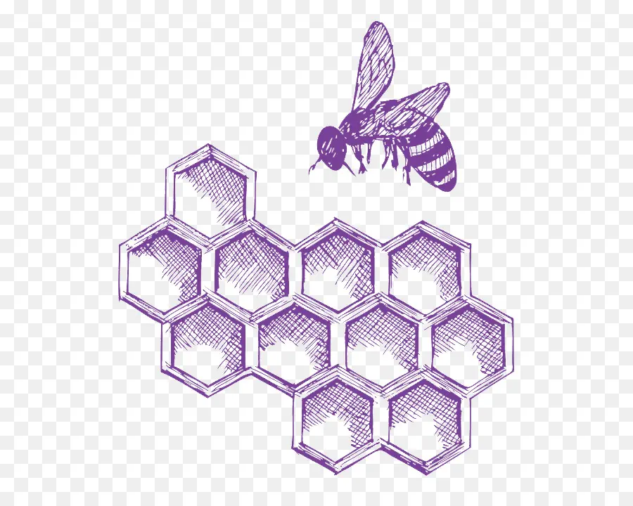 Abeja Y Panal，Púrpura PNG