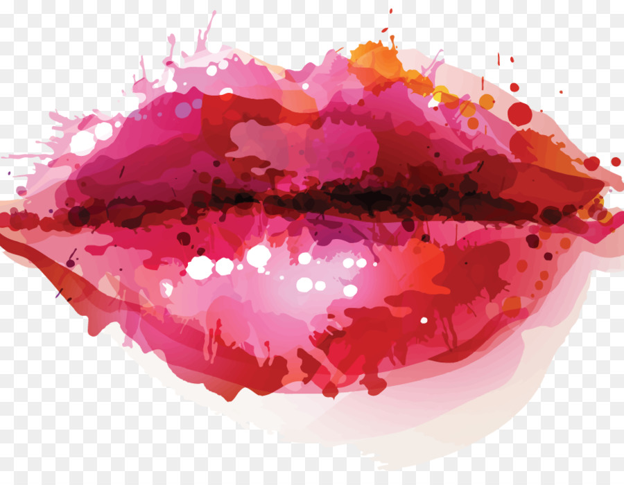 Labios Coloridos，Acuarela PNG