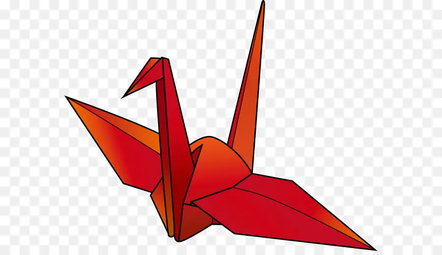 Grulla De Origami Roja，Papel PNG