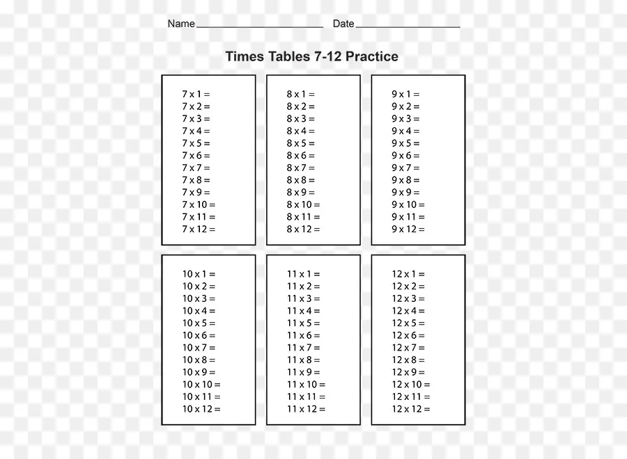 Tablas De Multiplicar，Matemáticas PNG