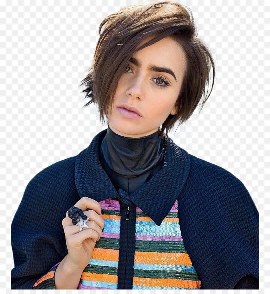 Lily Collins，Peinado PNG