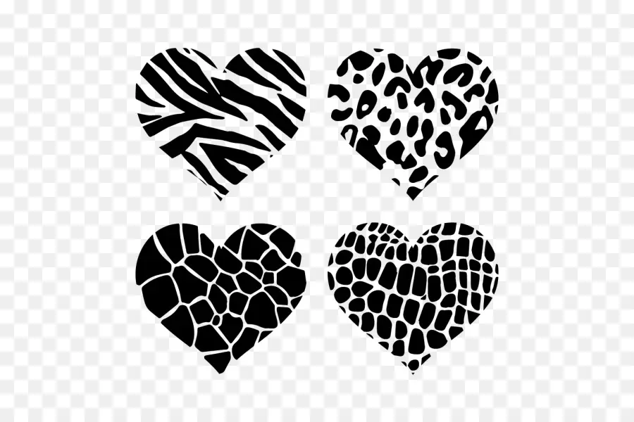 Corazones Con Estampado Animal，Copas PNG