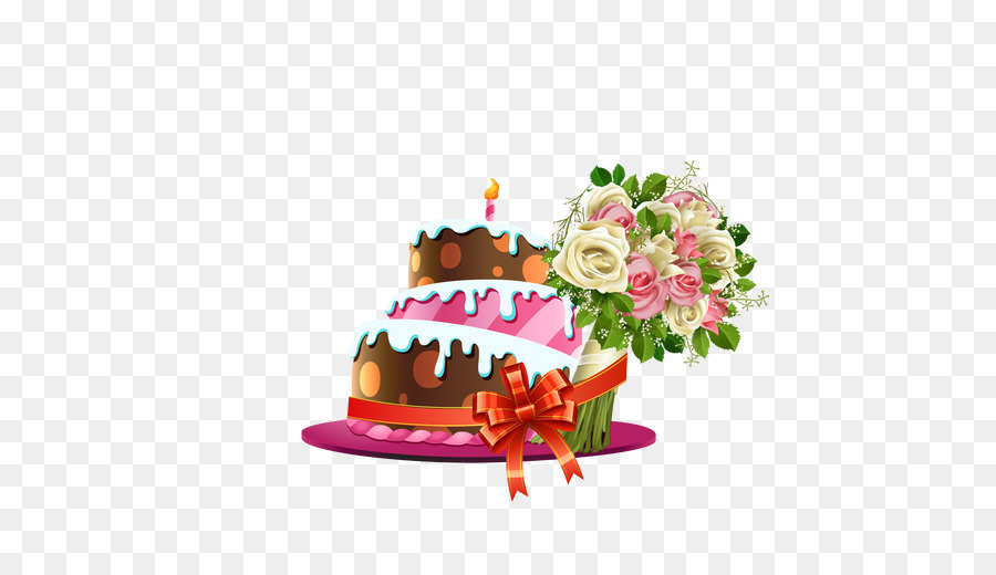 Torta De Cumpleaños，Flores PNG