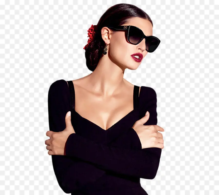 Mujer Con Gafas De Sol，Moda PNG