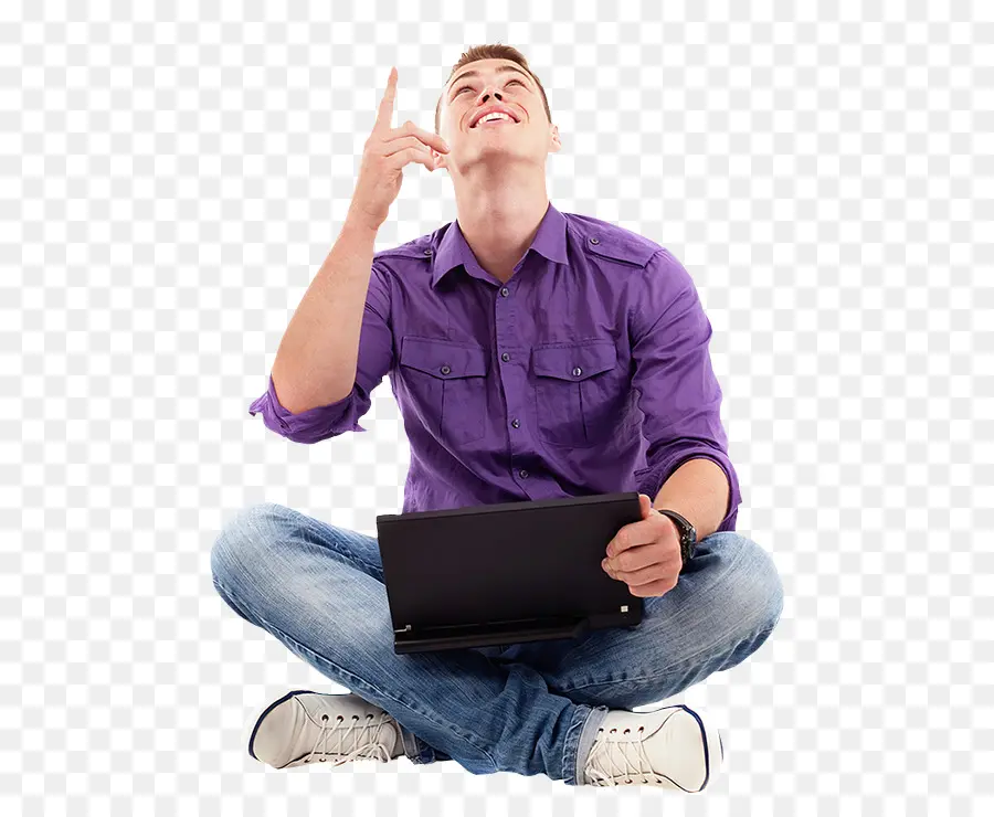 Hombre Con Computadora Portátil，Sesión PNG