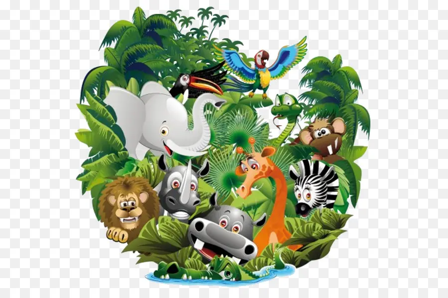 Animales De La Selva，Dibujos Animados PNG