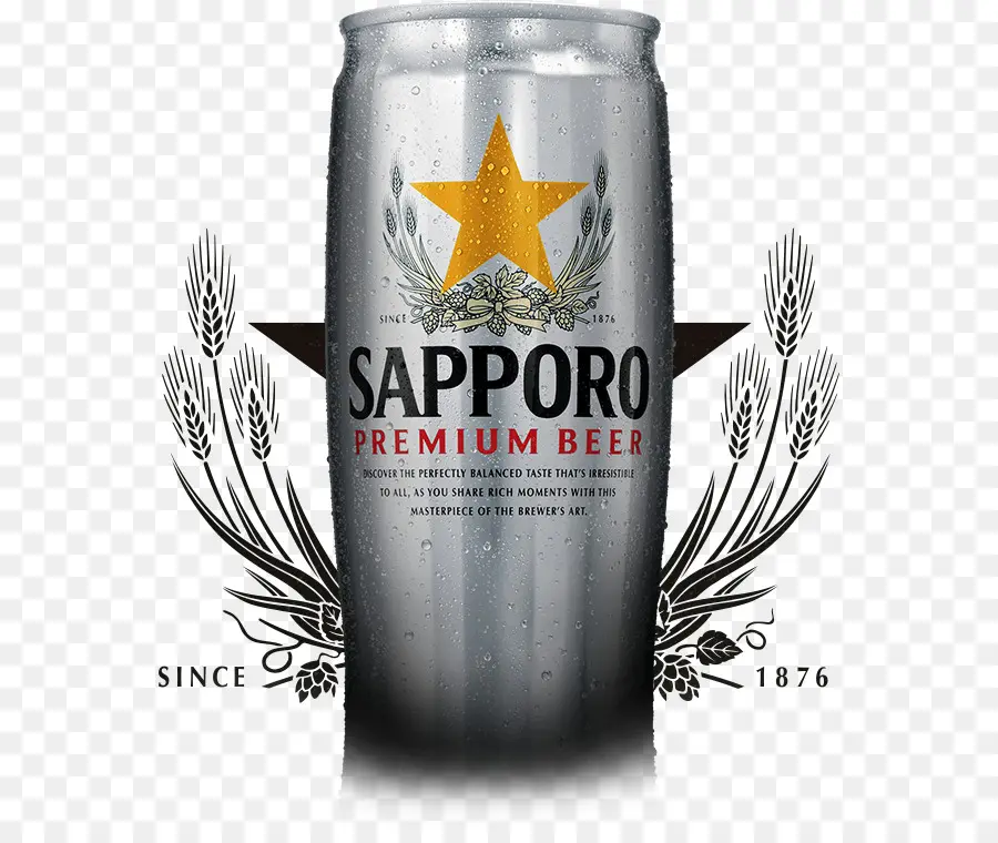 Cerveza Premium Sapporo，Bote De Cerveza PNG