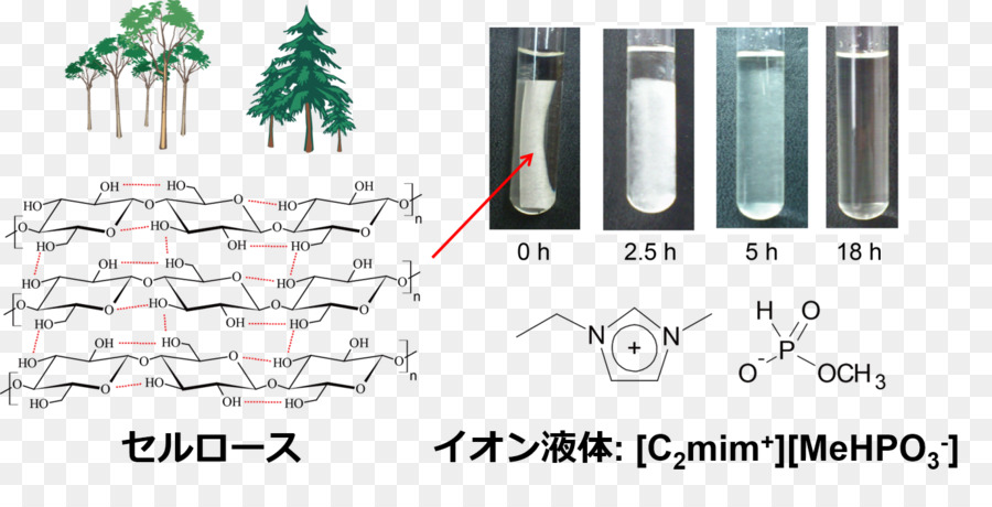 Líquido Iónico，La Celulosa PNG