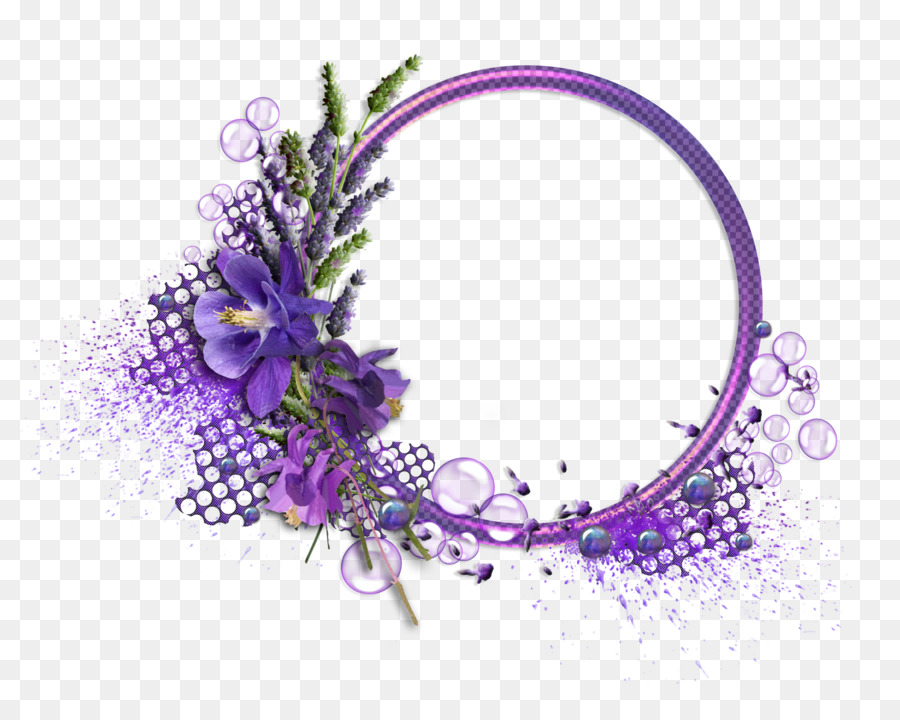 Marco Floral Morado，Flores PNG