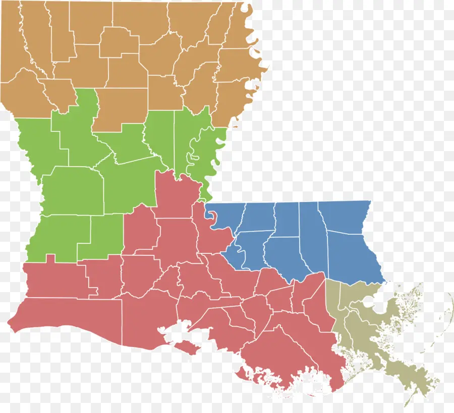 Louisiana，Mapa Del Vector PNG