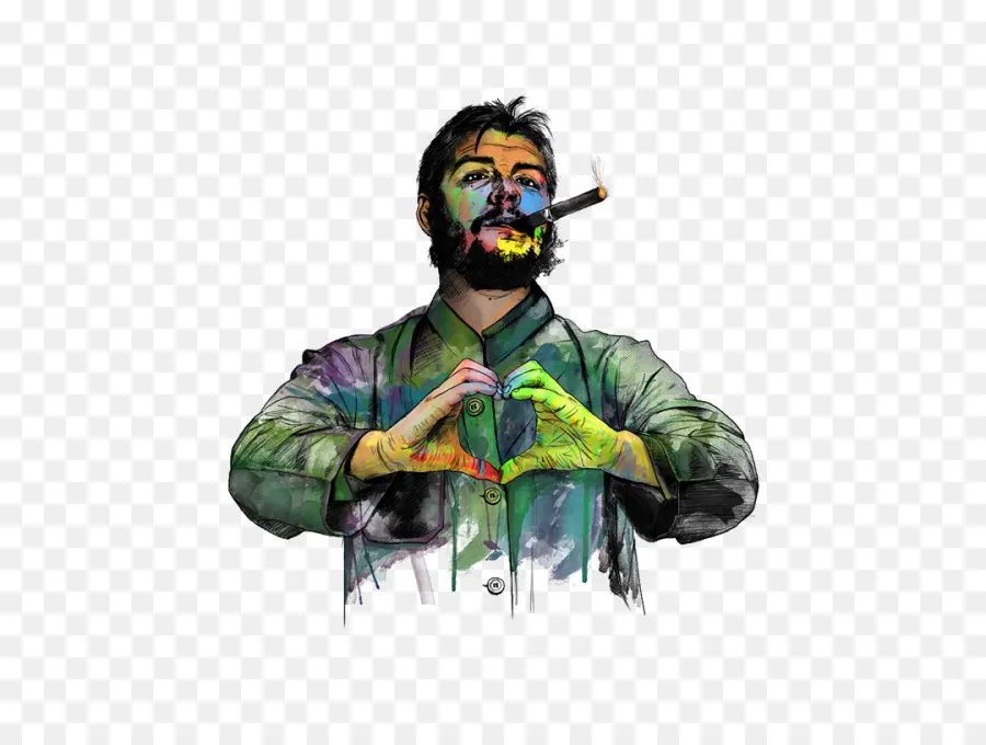 Hombre Colorido，Cigarro PNG