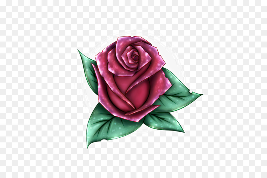 Rosa Rosa，Hojas Verdes PNG