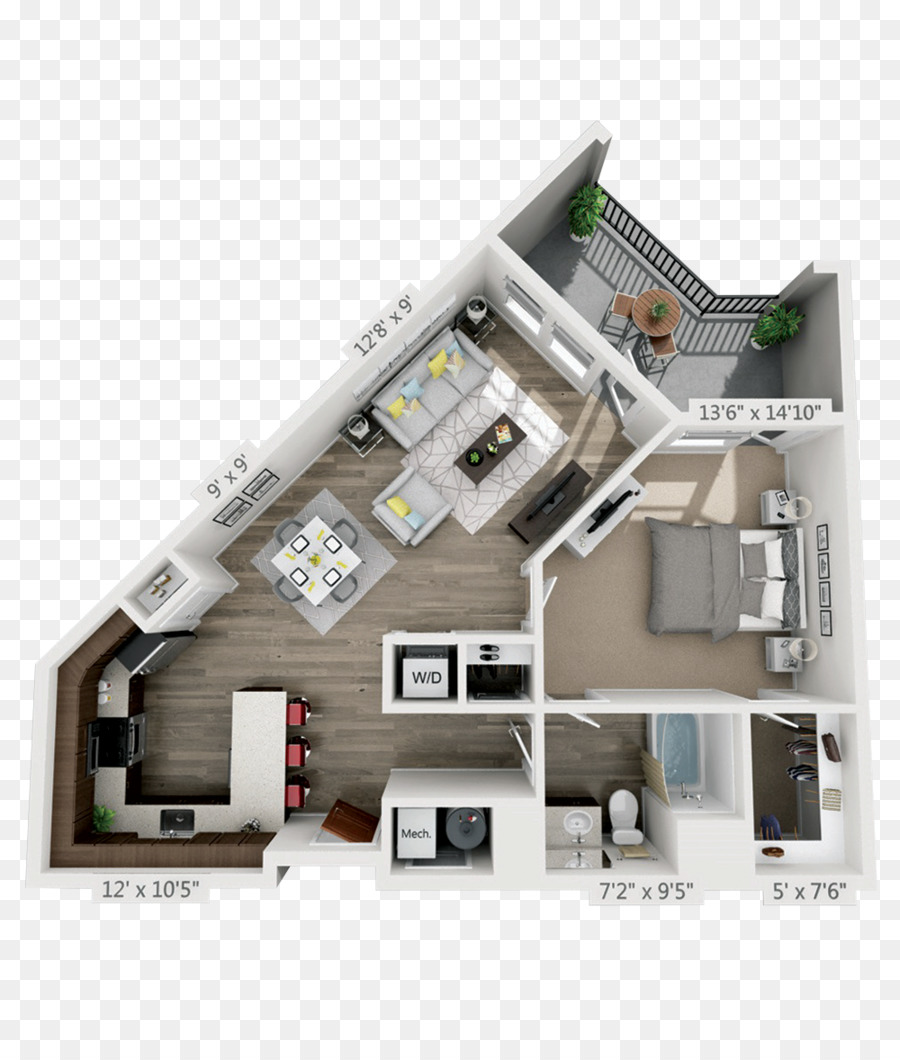 4 De West Apartments，Plan De Piso PNG