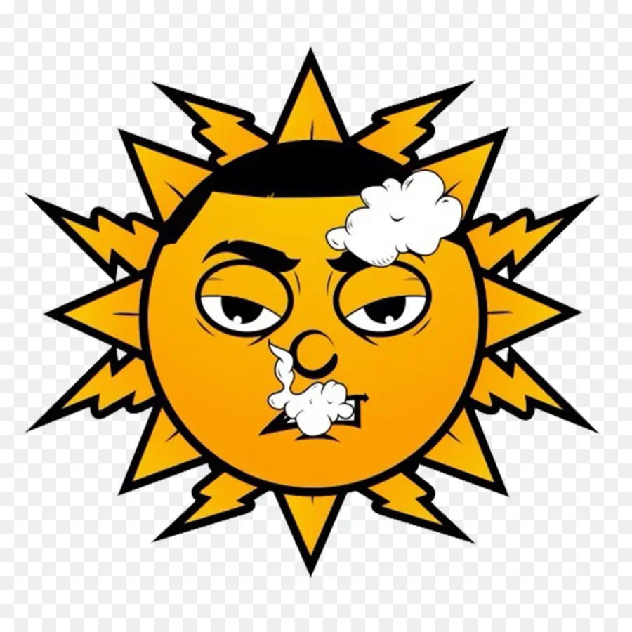 Dibujos Animados De Sol Fumando，Sol PNG