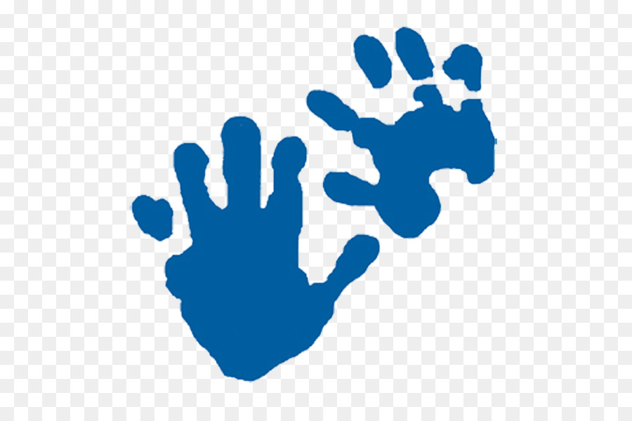 Huella De La Mano，Azul PNG