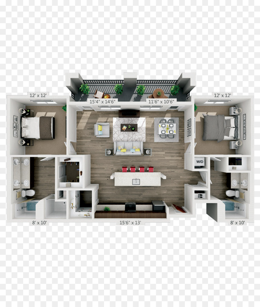 4 De West Apartments，Plan De Piso PNG