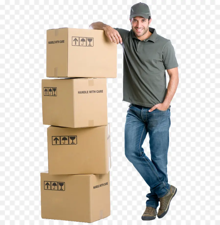 Repartidor Con Cajas，Paquetes PNG