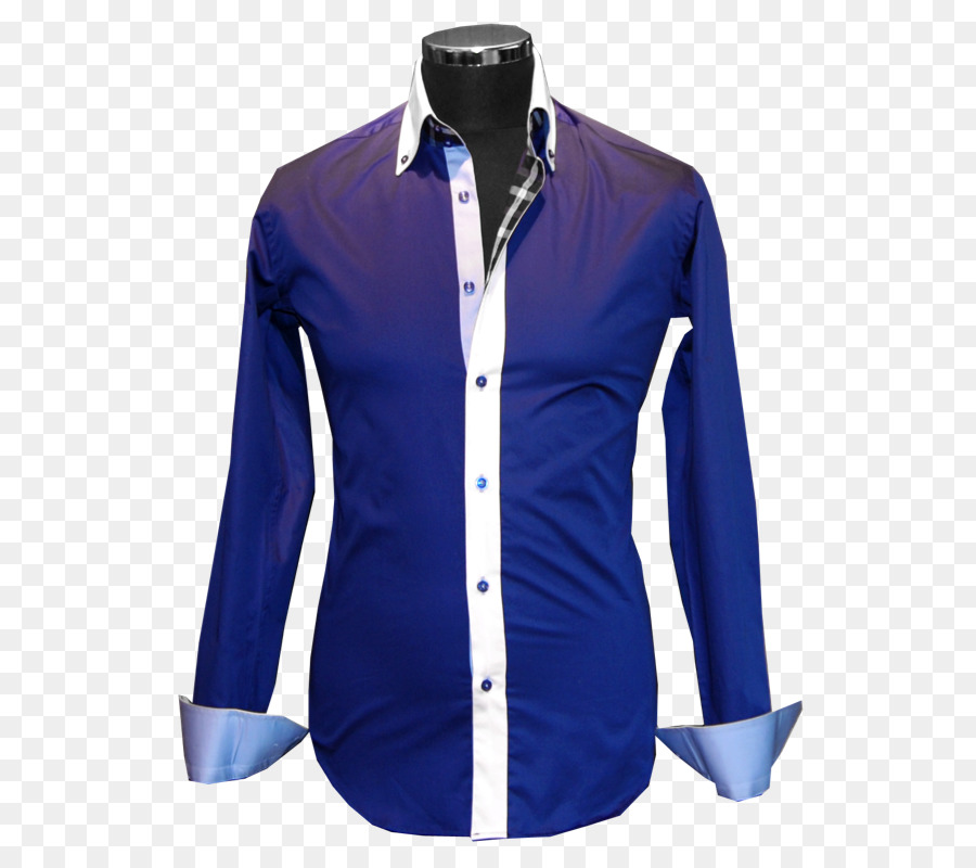 Camisa Azul，Abotonarse PNG