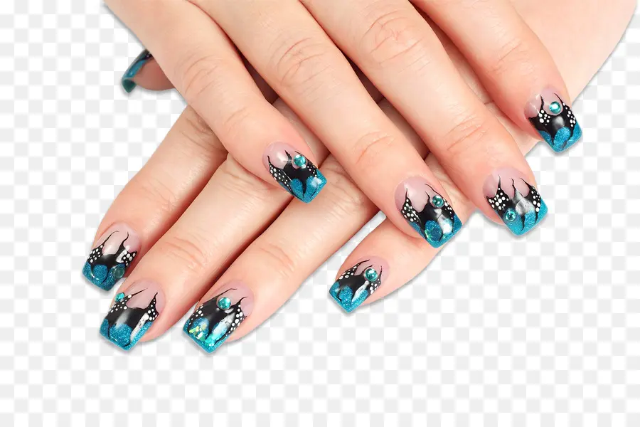 Arte De Uñas Verde，Manicura PNG