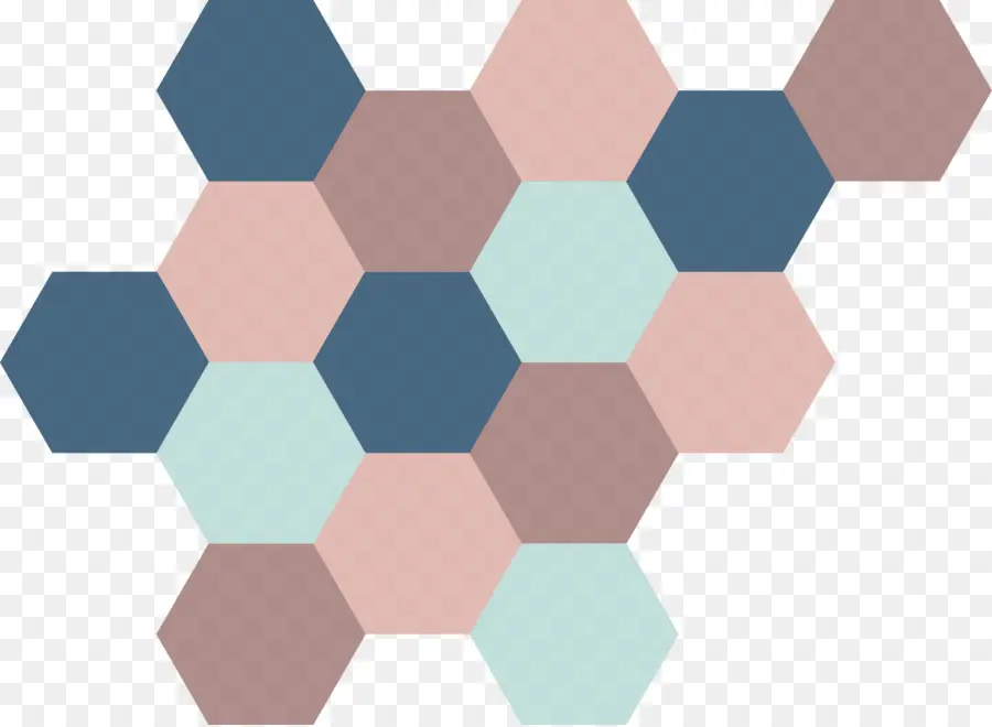 Patrón Hexagonal，Azul PNG