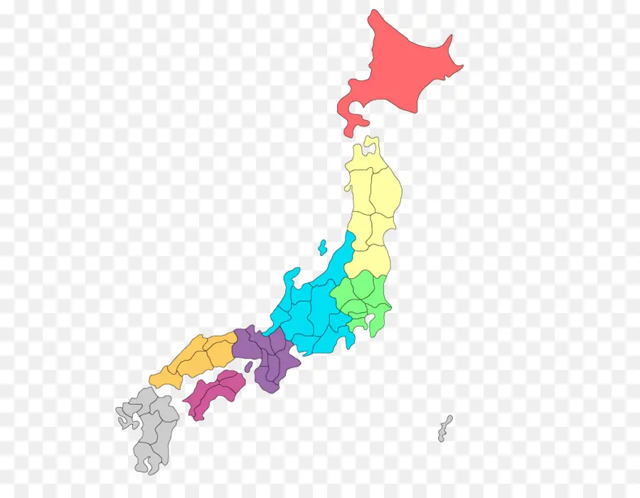 Mapa De Japón，Regiones PNG