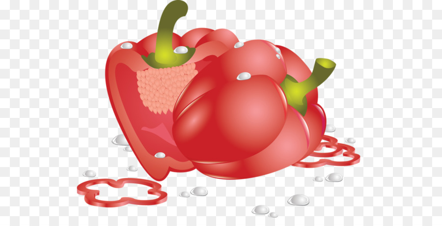 Pimiento Rojo，Rebanado PNG