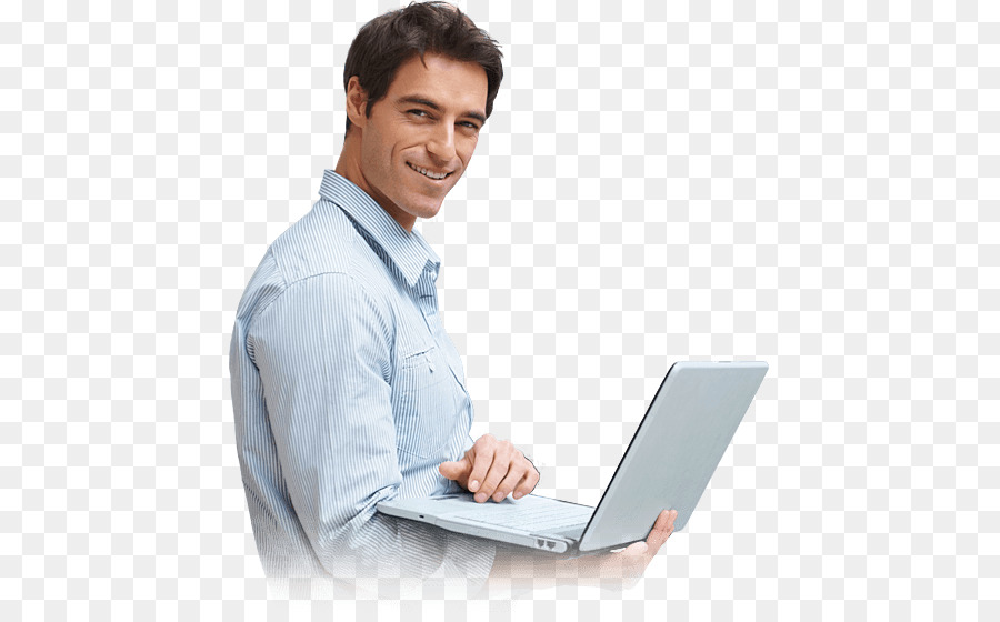 Hombre Con Computador Portatil，Pulgares Hacia Arriba PNG