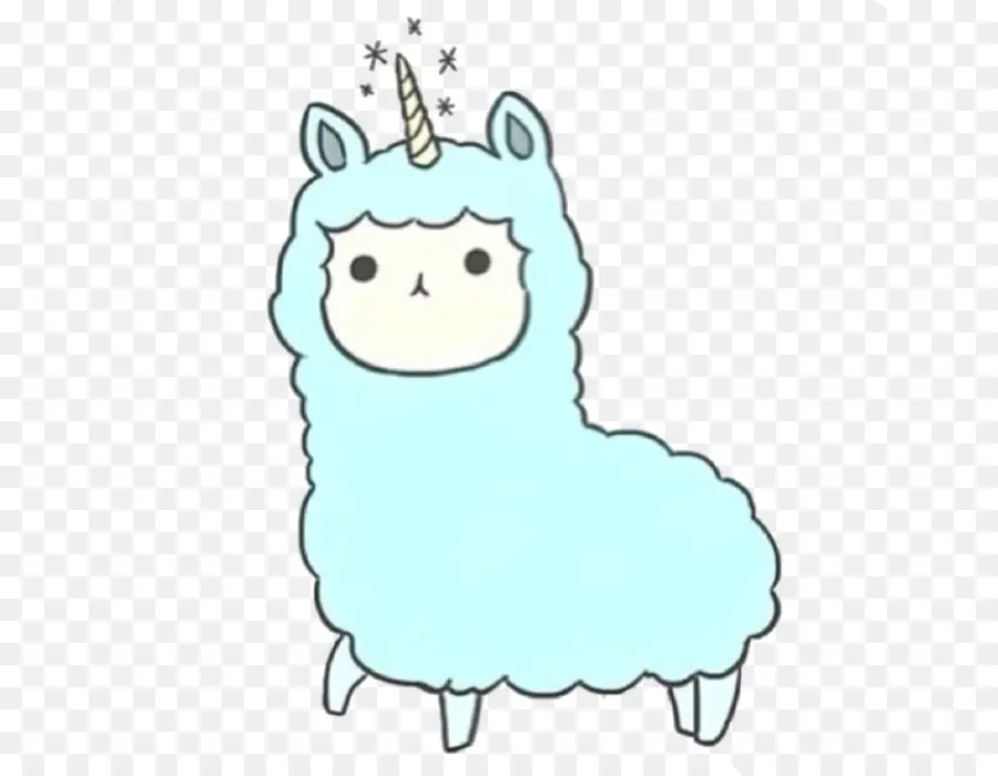 Llama Unicornio，Lindo PNG