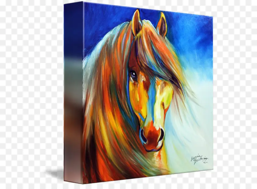 Gitana Caballo，Pintura Acrílica PNG