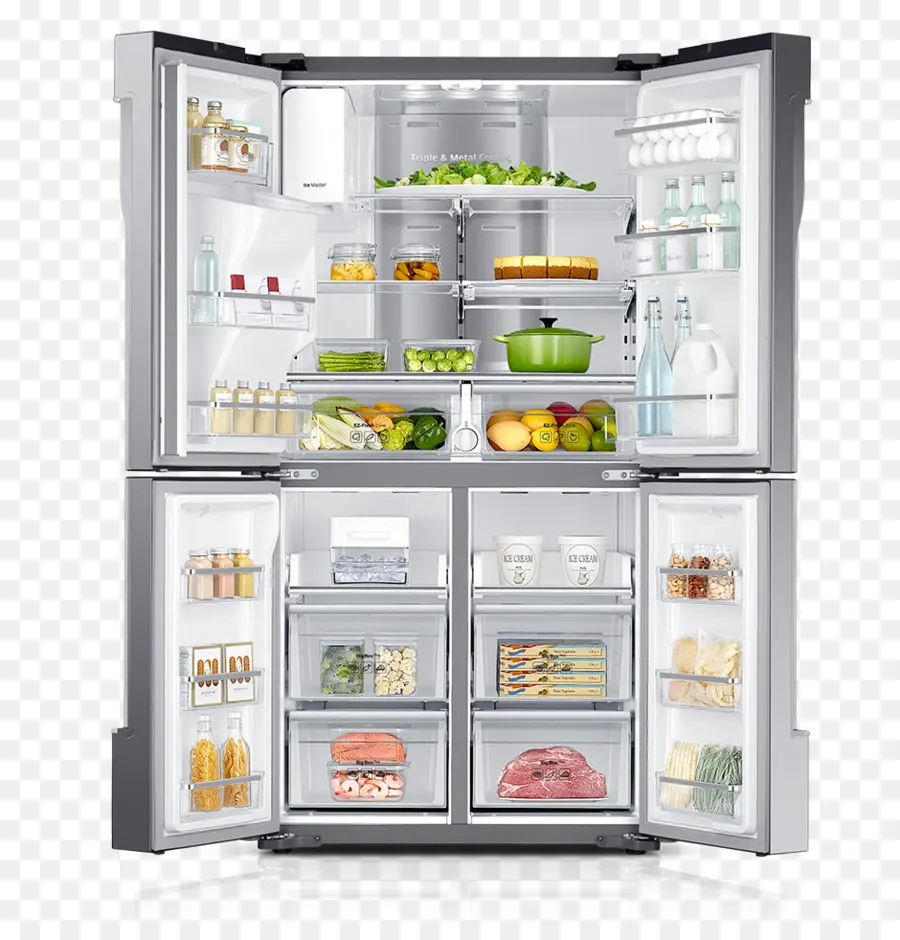 Refrigerador Abierto，Alimento PNG