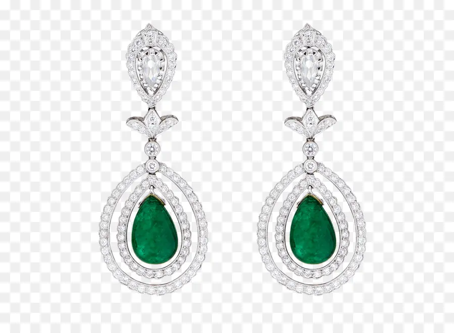 Pendientes Esmeralda，Verde PNG