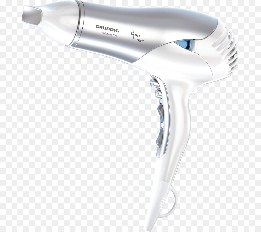 Secador De Pelo，Grundig Hd 8780 Secador De Pelo Alto Brillo Whitesilver PNG