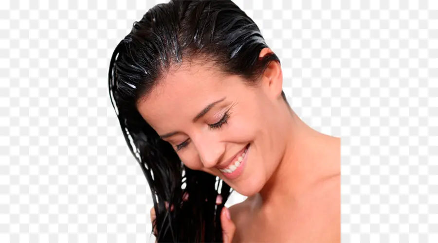 Mujer Lavando El Cabello，Sonriente PNG