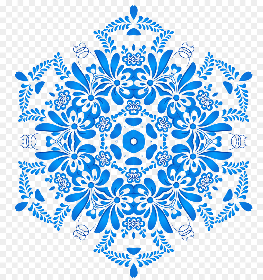 Patrón Floral Azul，Ornamento PNG