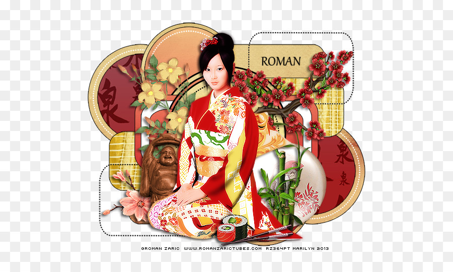 Diseño Floral，Geisha PNG