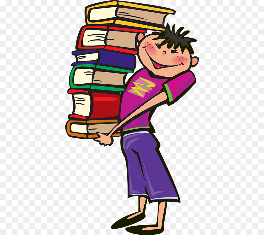 Niño Con Libros，Dibujos Animados PNG