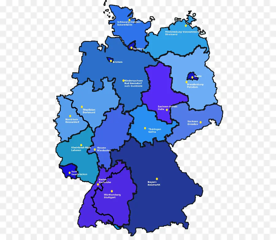 Mapa De Alemania，Regiones PNG