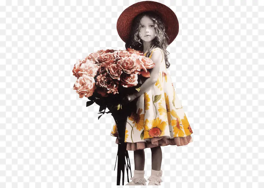 Niña Con Flores，Flores PNG