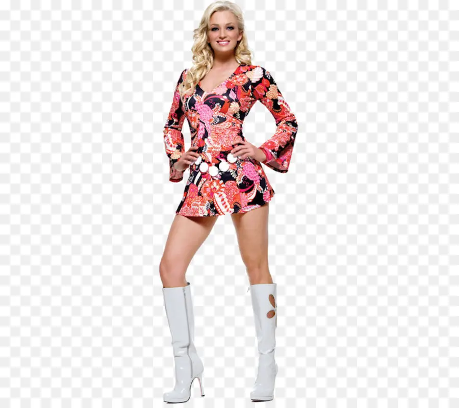 Mujer En Vestido Colorido，Moda PNG