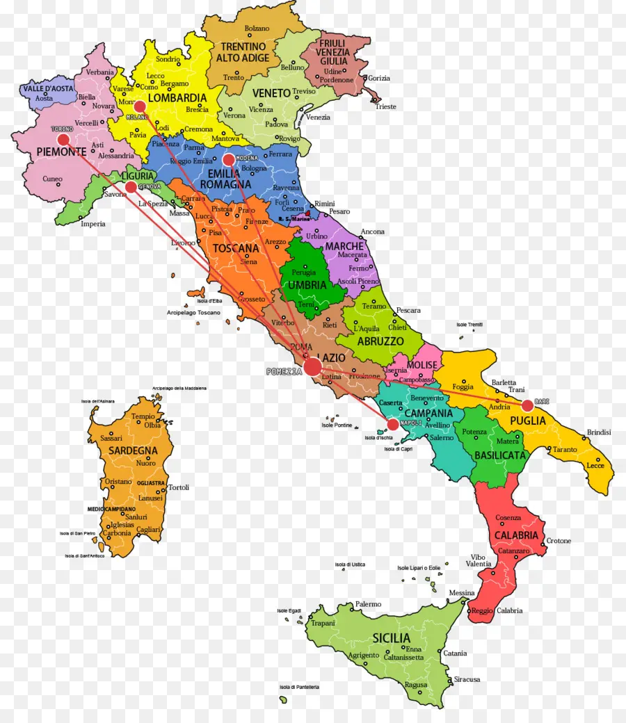 Mapa De Italia，País PNG