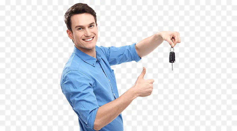 Hombre Con Llave De Coche，Pulgares Hacia Arriba PNG