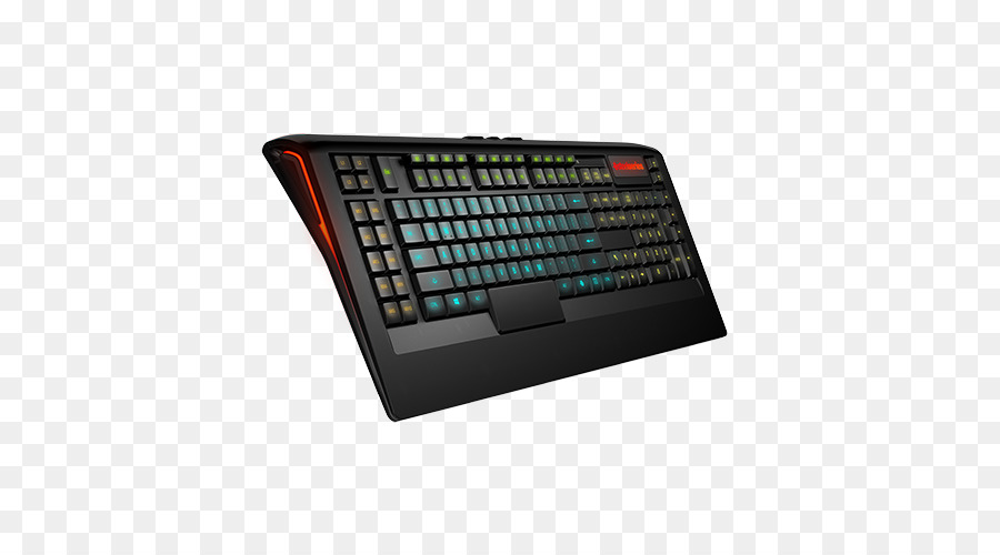 Teclado Negro，Luz De Fondo Roja PNG