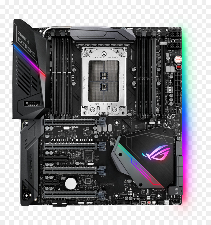 Placa Base Asus Rog Zenith Extremo De La Pc De La Base De Amd Tr4 Factor De Forma E，Asus Rog Zenith Extremo De La Placa Base Extended Atx Socket Tr4 Amd X 399 Socket Tr4 PNG