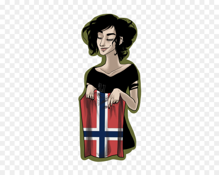 Mujer Con Bandera，Bandera Noruega PNG