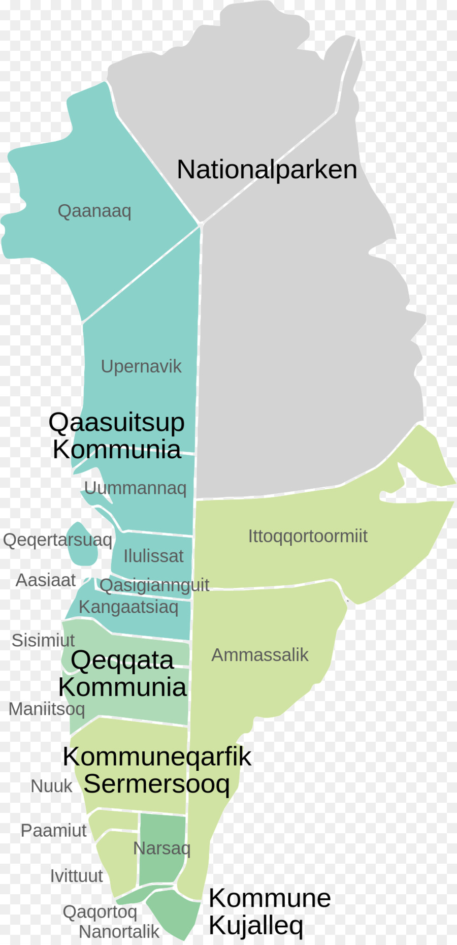 Mapa De Groenlandia，Regiones PNG