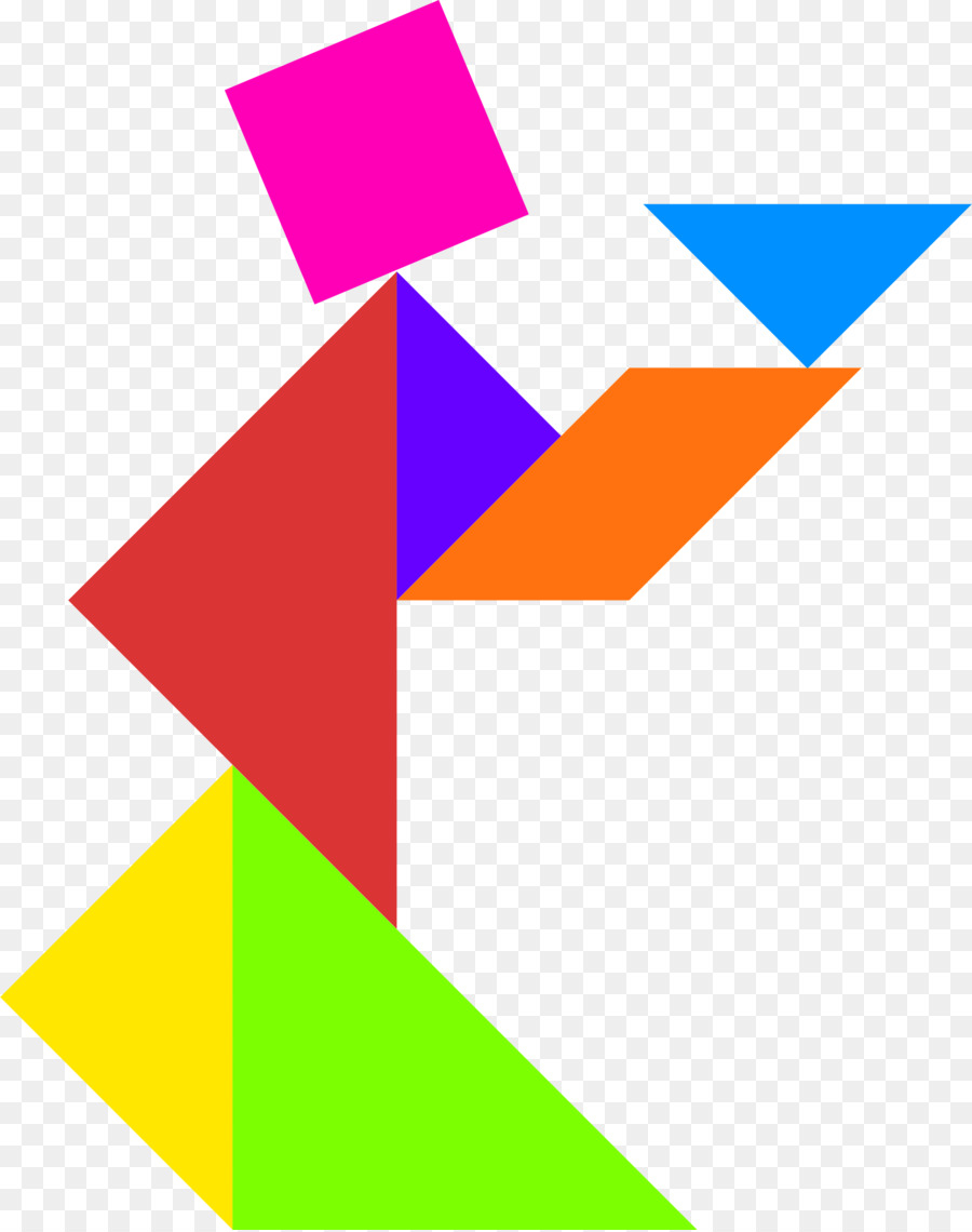 Tangram Colorido，Formas PNG