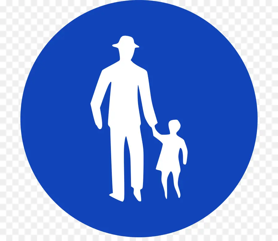 Hombre Y Niño，Circulo Azul PNG