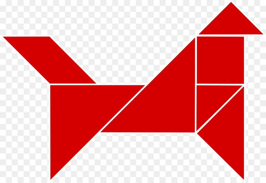 Pájaro Tangram Rojo，Rompecabezas PNG