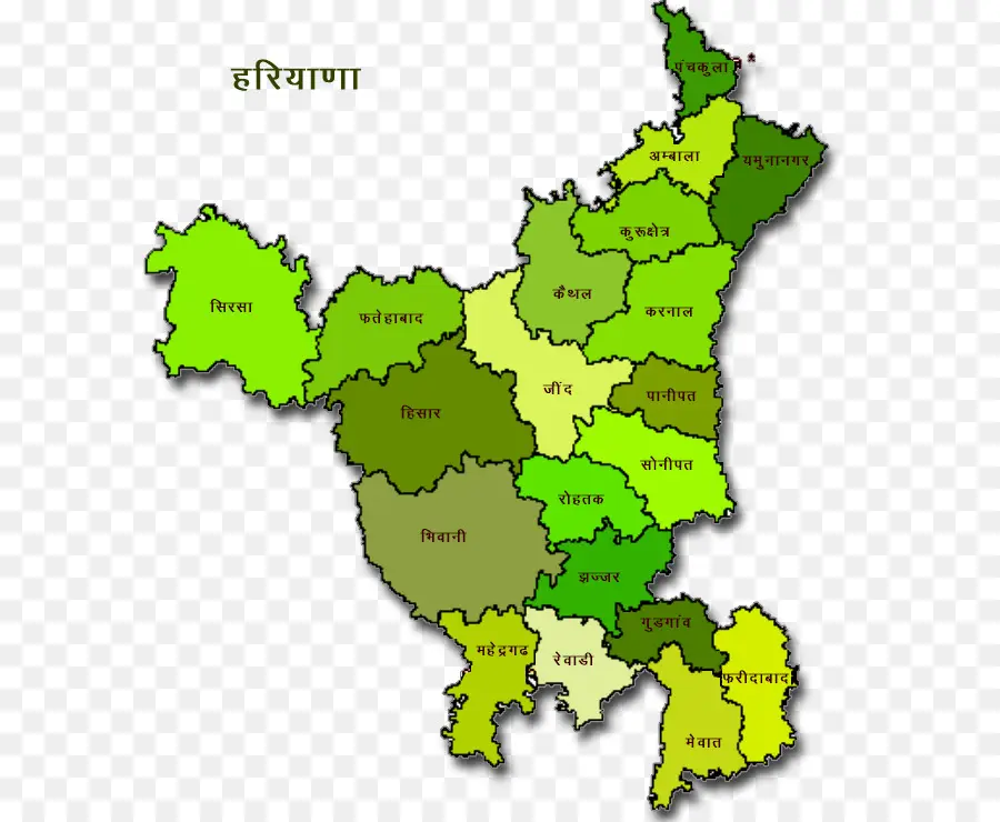 Mapa De Haryana，Distritos PNG