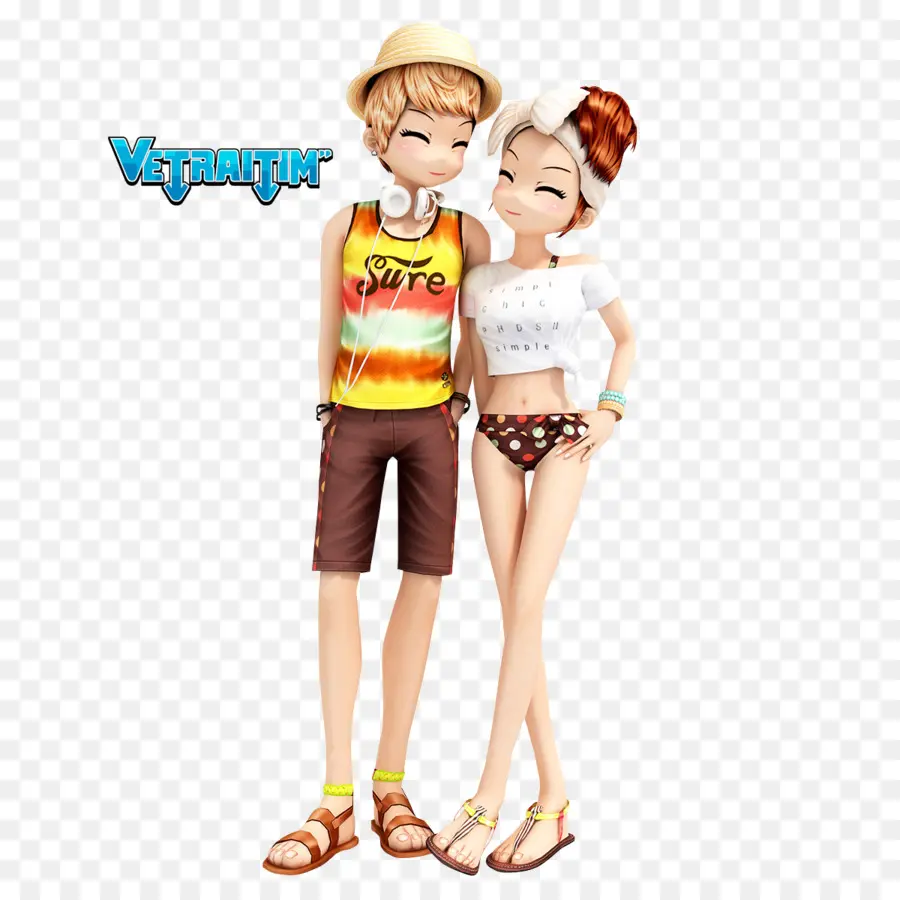 Pareja De Dibujos Animados，Verano PNG